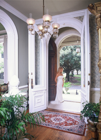 Romantic wedding at historic Savannah mansion inn on the park  2004 Hamilton-Turner Inn